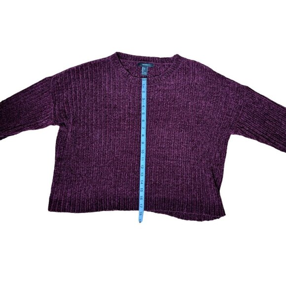 Forever 21 Burgundy Soft Fluffy  Knit Long Sleeve Sweater Women Size Large - Picture 7 of 9
